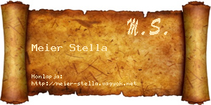 Meier Stella névjegykártya